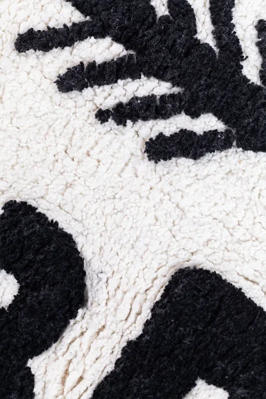 Alfombra en Algodón (60×90 cm) Brave Kids Blanco – Negro – SKLUM