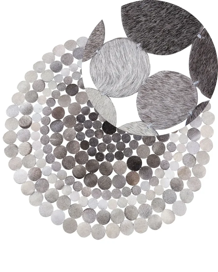 Alfombra HILVAN Gris ø 140 cm Piel