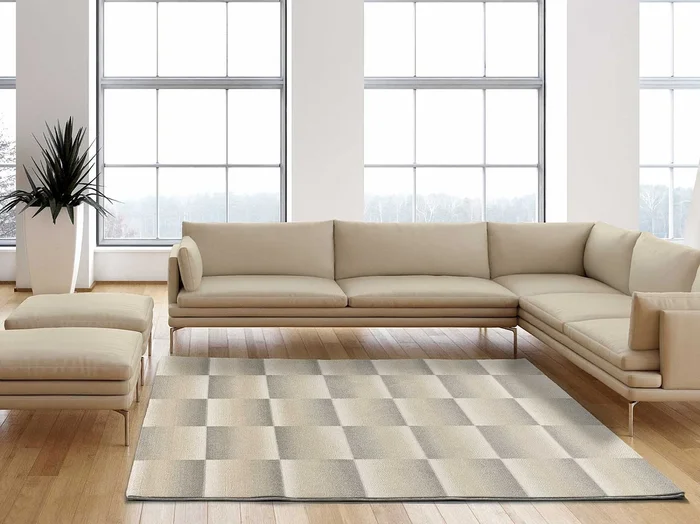 Alfombra interior – geométrico – plata – 80 x 150 cm – SENSATION