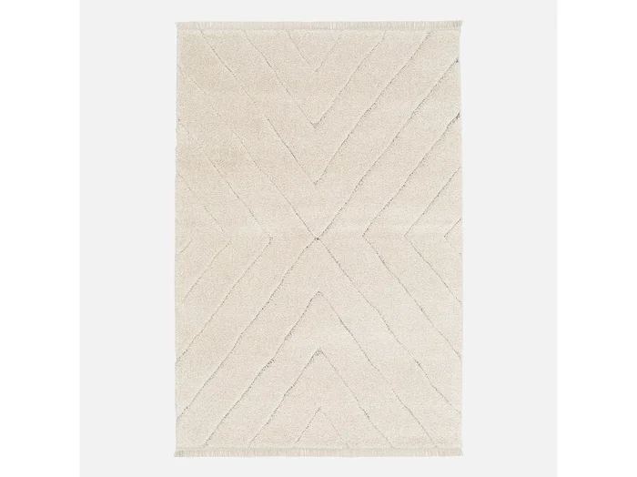 Alfombra interior con ligeros relieves crema