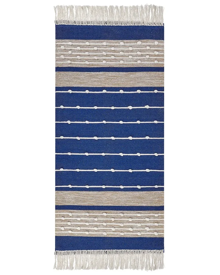 Alfombra KONDHALI Azul 80 x 150 cm Algodón