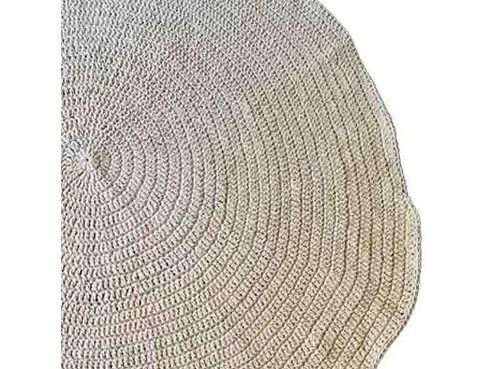 Alfombra redonda trenzada beige d150x1h cm