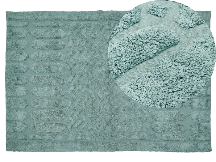 Alfombra SIRNAK Verde menta 140 x 200 cm Algodón