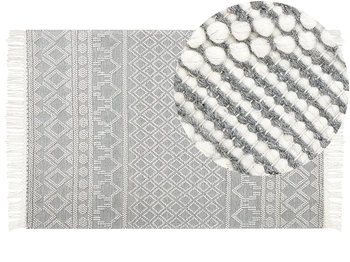 Alfombra SOLHAN Gris Beige 200 x 300 cm Lana