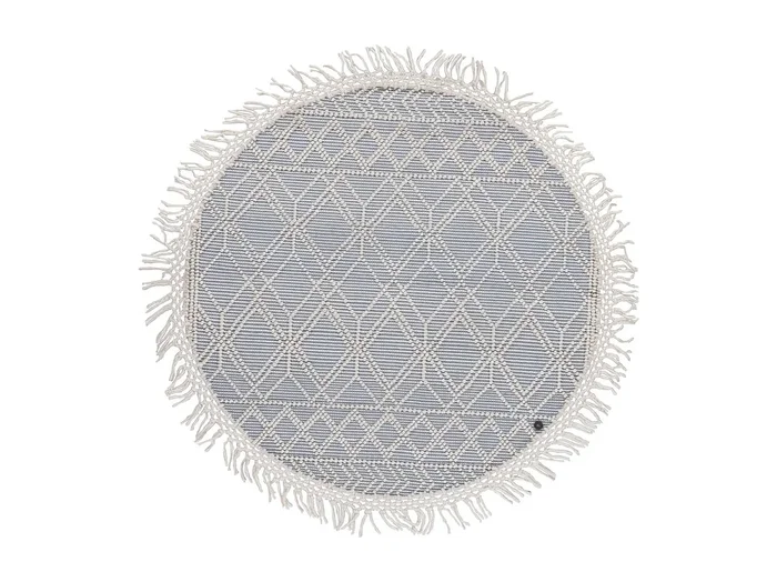 Alfombra tejida a mano con diseño étnico 140×140 cm Azul Colored Macrame