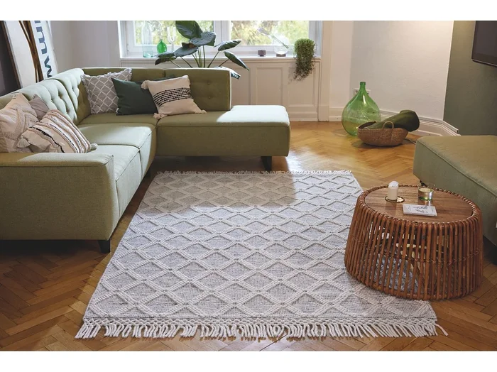 Alfombra tejida a mano con diseño étnico 140×200 cm Naturaleza Colored Macrame