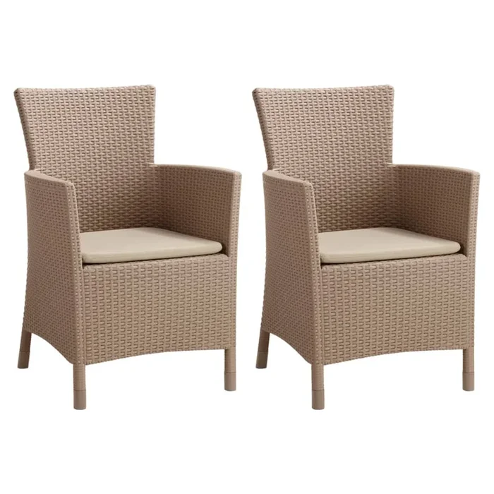 Allibert Silla de comedor de jardín 2 uds Iowa capuchino 215519