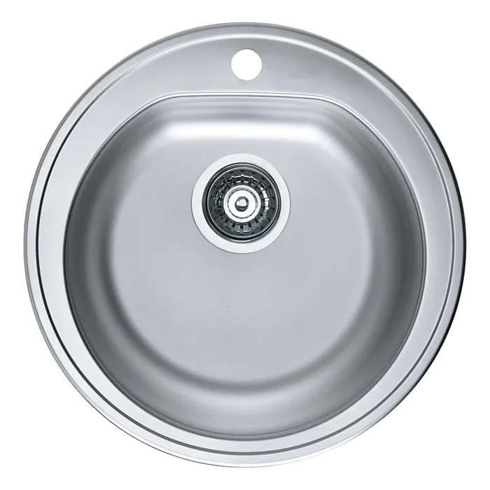 ALVEUS 1116756 – Fregadero de cocina FORM diá. 51 cm acero mate/satin, profundidad 18,5 cm