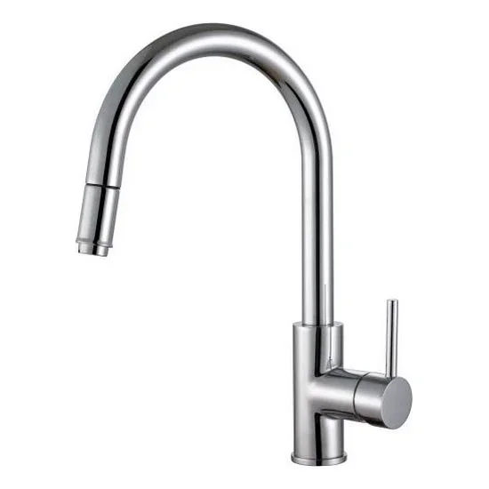 ALVEUS 1129021 – Grifo de fregadero con rociador extraíble DELOS 38 cm cromo mate
