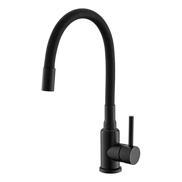 ALVEUS 1144433 – Grifo de fregadero con brazo flexible MINTAS 34 cm latón/mate negro