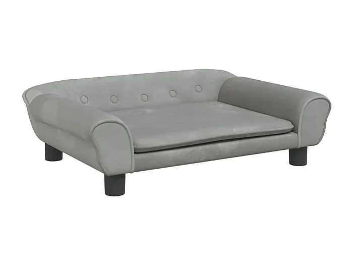 Angeren Cama para perros de terciopelo gris claro 70x48x22 cm
