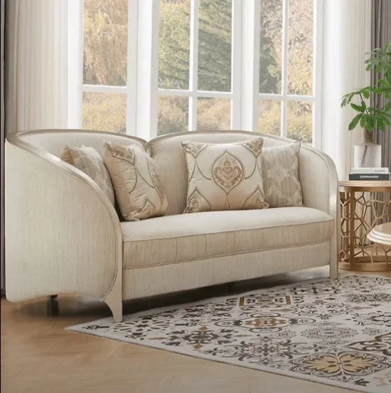 Anousheh Beige/Gold Chair Loveseat