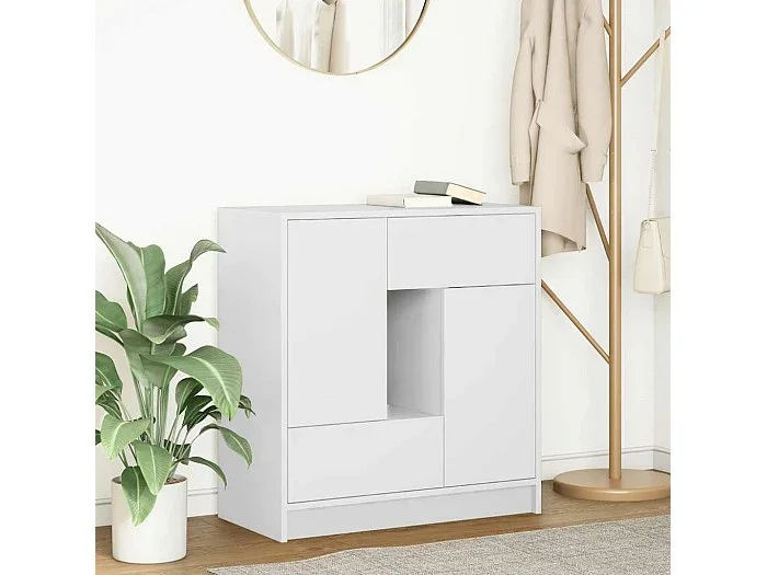 Aparador con cajones y puertas blanco 70,5x34x74,5 cm