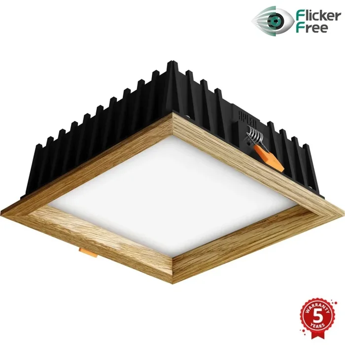 APLED – Lámpara empotrable LED SQUARE WOODLINE LED/12W/230V 3000K 17×17 cm roble madera maciza