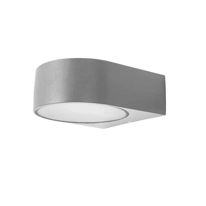 aplique de exterior aluminio color gris serie mayor 19cm