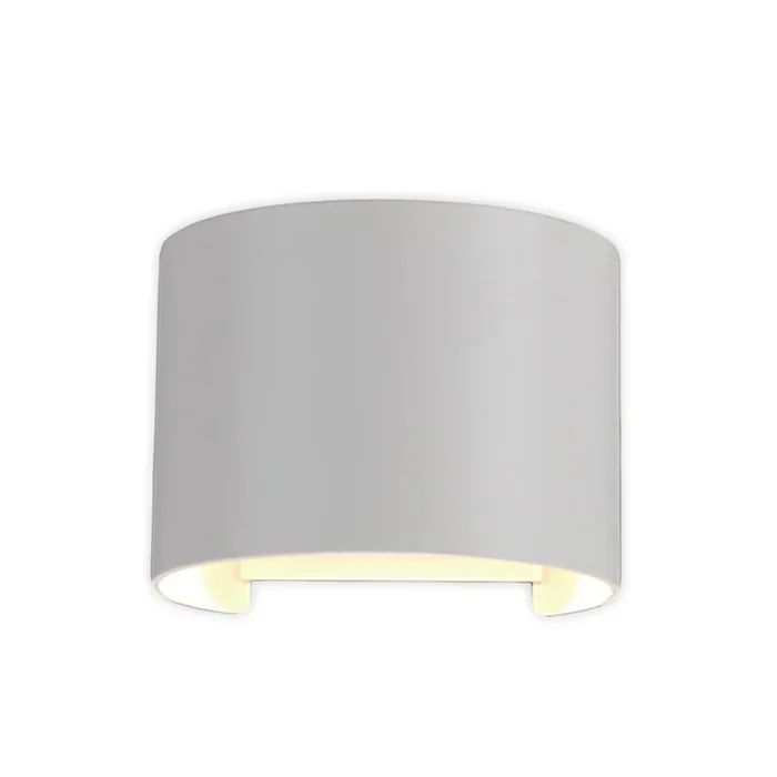 Aplique de exterior LED Davos redondo, blanco, atenuable, aluminio