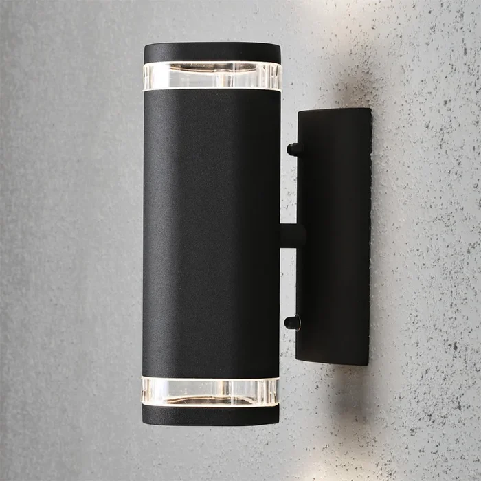 Aplique de exterior Modena, ranura, 2 luces negro