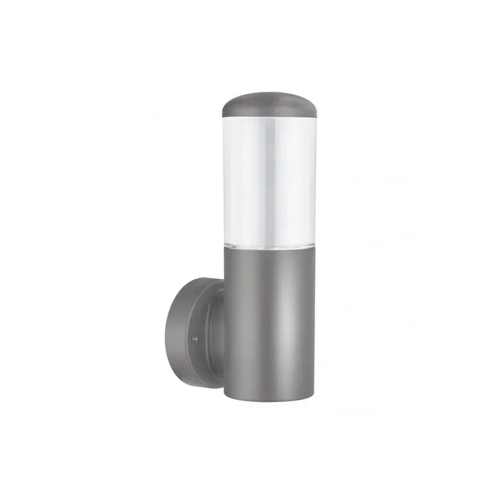 aplique de exterior policarbonato color gris serie azafran 9.1cm