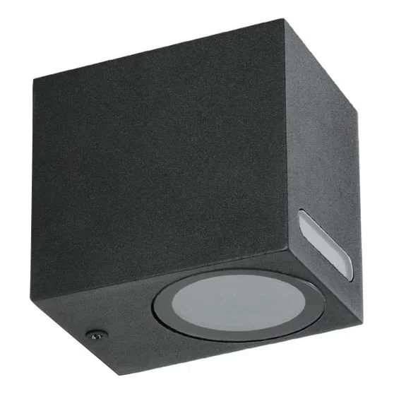 Aplique de exterior QUERK 1xGU10/35W/230V IP54 8 cm negro