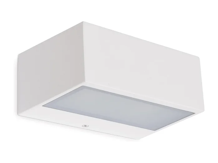 Aplique de pared IONA estilo moderno – L. 18 cm -E27 ø45 – 40W – aluminio y blanco – IP44 -up&down