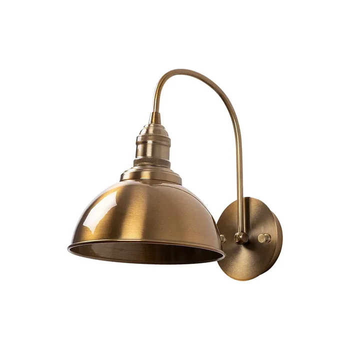 Aplique de pared Saglam, latón envejecido, altura 36 cm, metal