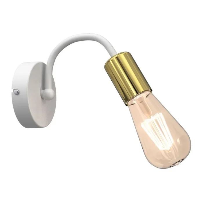 Aplique DOW 1xE27/60W/230V blanco/dorado