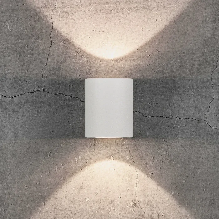 Aplique LED de exterior Canto 2, 10 cm, blanco