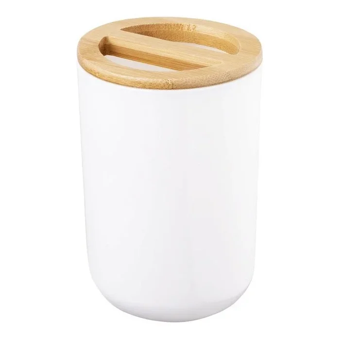 Aqualine – Portacepillos SNOW blanco/bambú