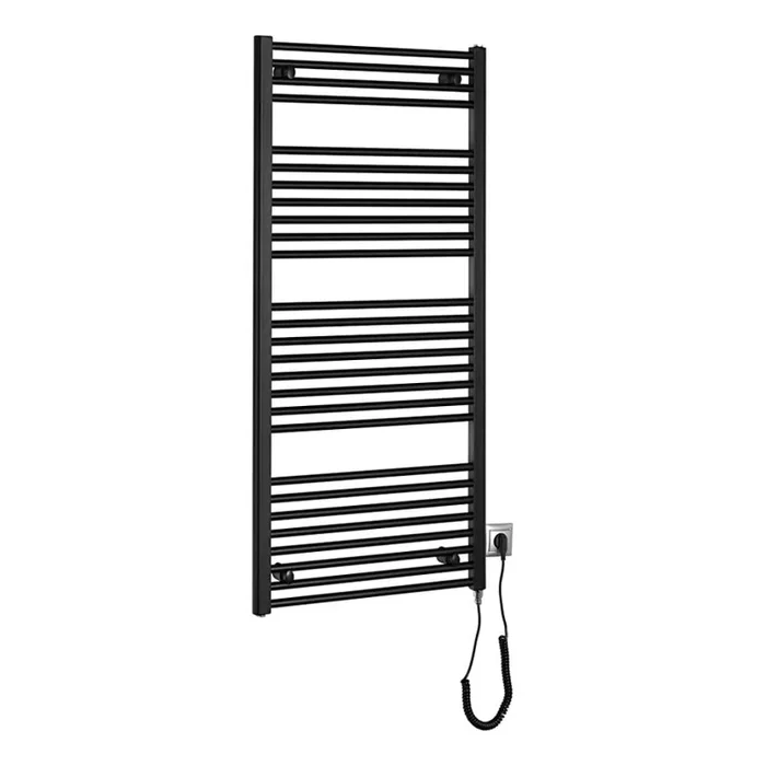 Aqualine – Radiador eléctrico de baño DIRECT-E 600W/230V 132 cm negro mate recto