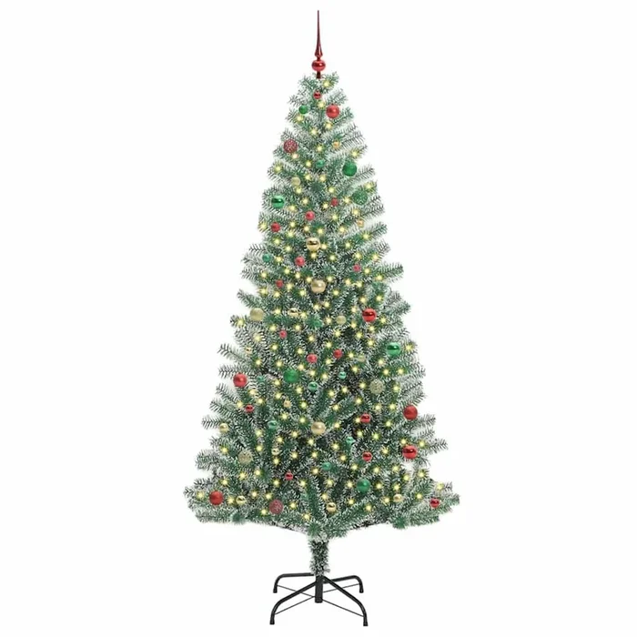 Árbol de Navidad – Árbol navideño Artificial Nevado con Luz LED Verde y 240 cm
