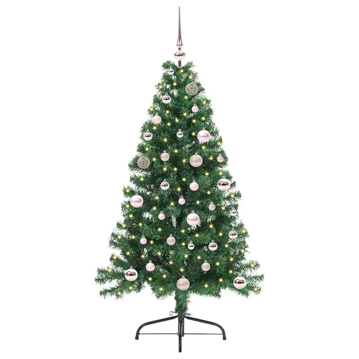 Árbol de Navidad – Árbol navideño Artificial Preiluminado Verde 150 cm PVC