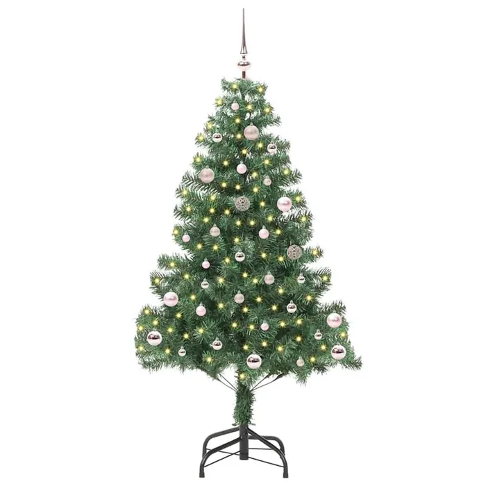 Árbol de Navidad – Árbol navideño con 150 LED con soporte Verde 150 cm PVC