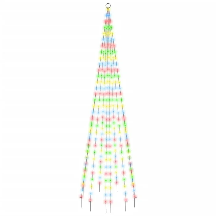 Árbol de Navidad – Árbol navideño en asta de bandera 310 LED de colores 300 cm