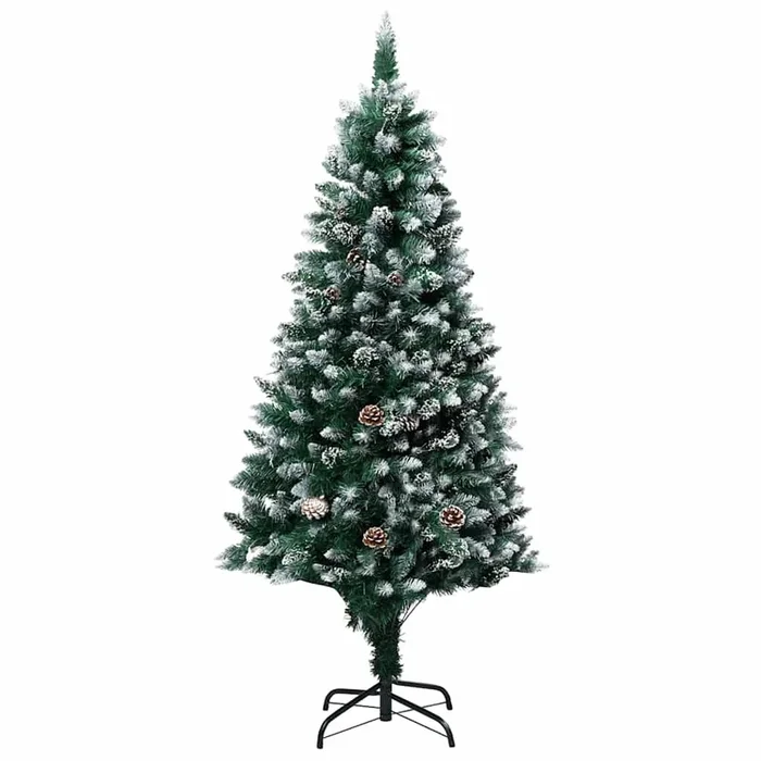 Árbol de Navidad – Árbol navideño helado con luces, bolas y piñas 210 cm
