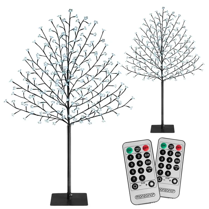 Árbol LED tipo cerezo set de 2 azul 220cm 220 luces