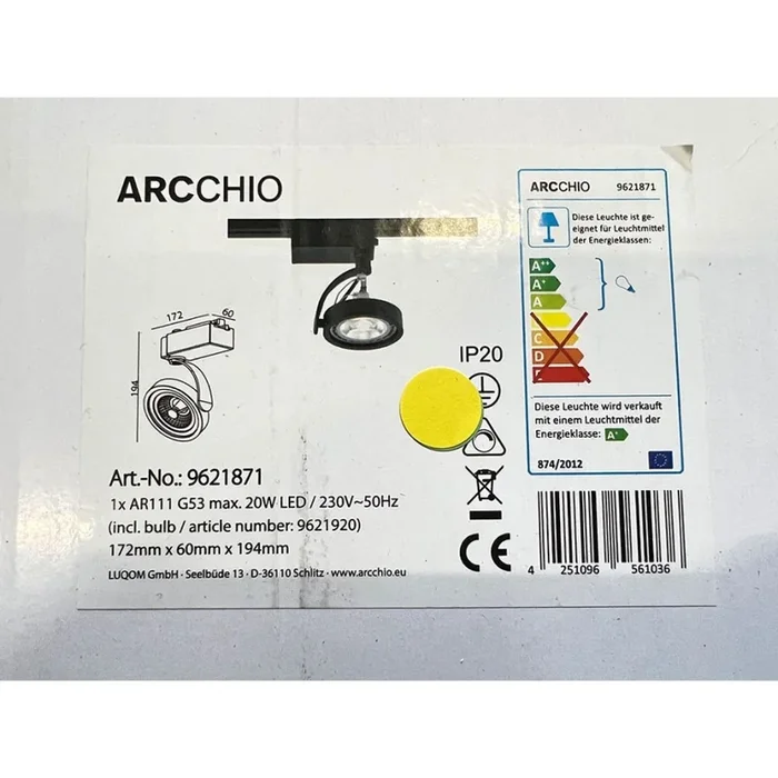 Arcchio – Foco LED para sistema de rieles RICK AR111 1xG53/13W/230V
