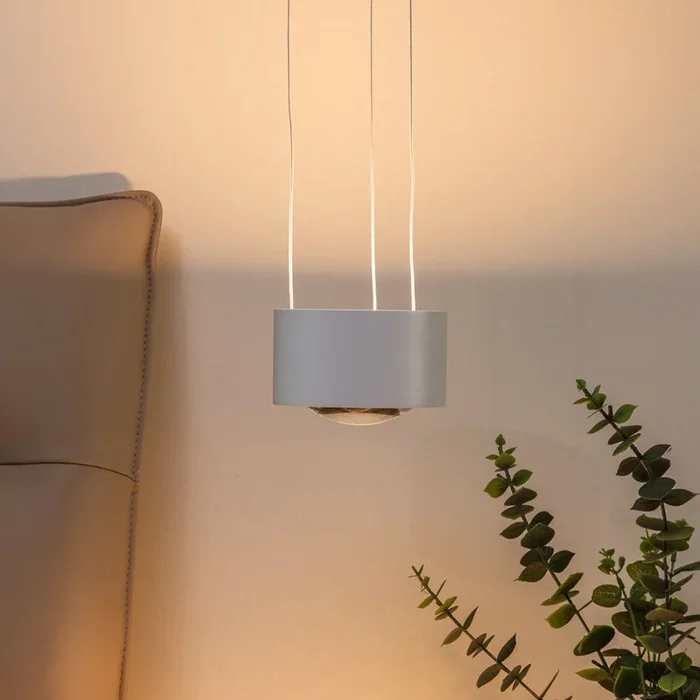 Arcchio Lámpara colgante LED Rotari, lente, arriba/abajo, blanca