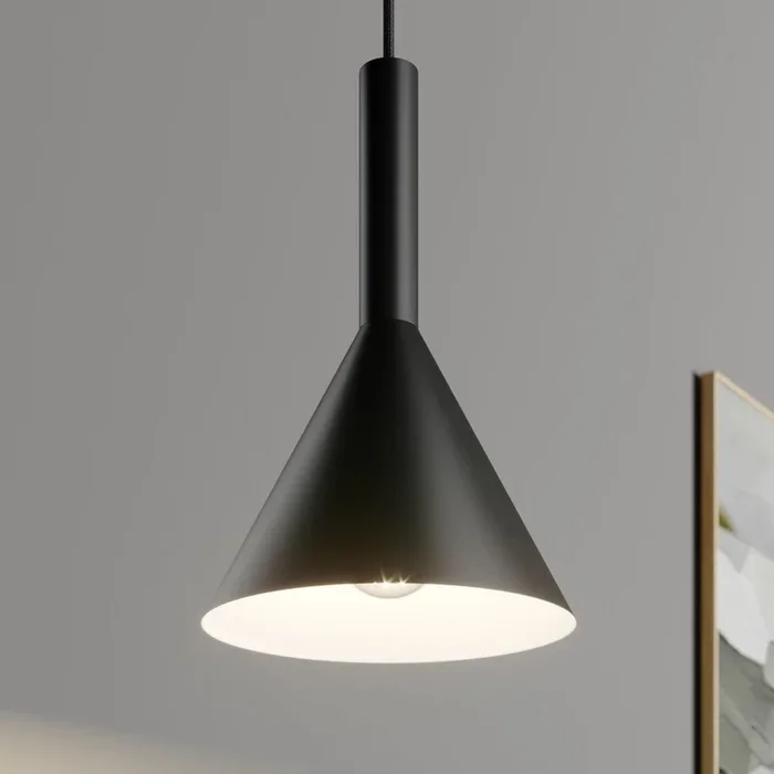 Arcchio Lámpara colgante Tadej, blanco y negro, Ø 19 cm, metal, E27