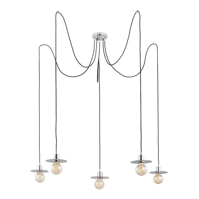 Argon 2079 – Lámpara colgante CORSO 5xE27/15W/230V araña cromo brillante