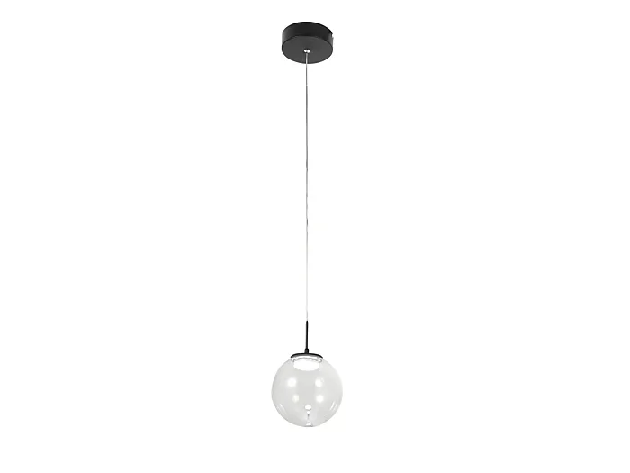 Ariel – Lámpara colgante individual transparente de Fabas Luce – LED regulable de 8 W – Lámpara de techo de diseño moderno