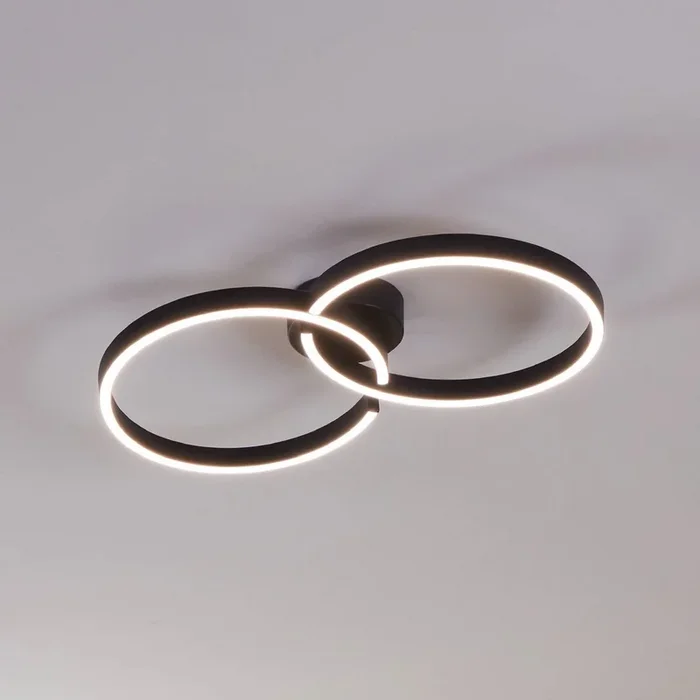 Armandolo lámpara LED de techo, negro, longitud 67 cm, CCT, RGB