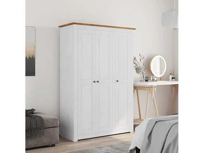 Armario 3 Puertas Blanco 118x50x171,5cm Pino Panamá surtido