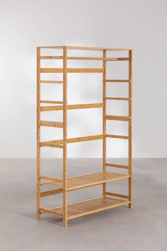 Armario Abierto en Madera de Bambú Krauford Madera Natural – SKLUM