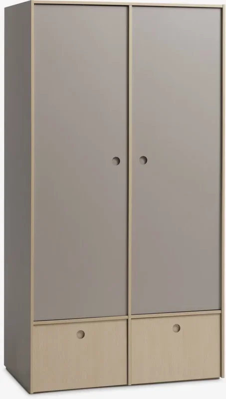 Armario ANNISSE 107×200 2 puertas gris/natural