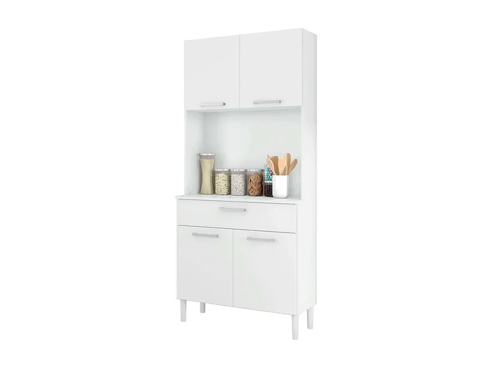 Armario Cocina Aparador 4P 1C Blanco 80×180 cm