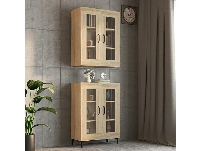 Armario colgante de pared roble Sonoma 69,5x34x90 cm ES922859