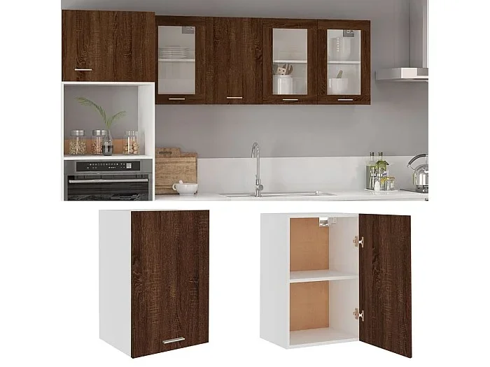 Armario colgante Roble marrón 39,5x31x60 cm Madera contrachapada