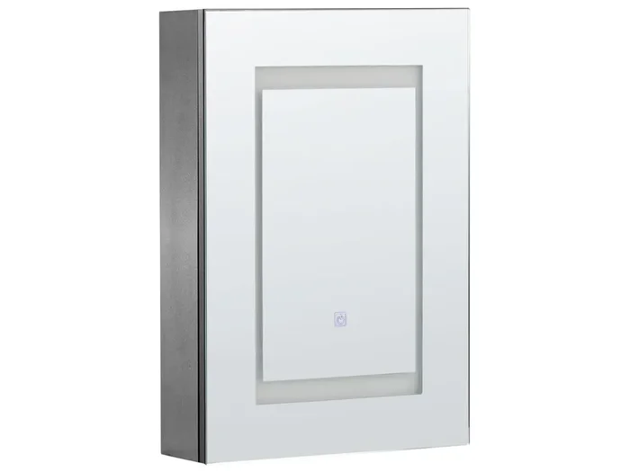 Armario con espejo de pared para baño LED MALASPINA 40 cm 60 cm Negro
