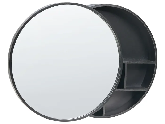 Armario con espejo de pared para baño UCAYALI 50 cm 50 cm Negro