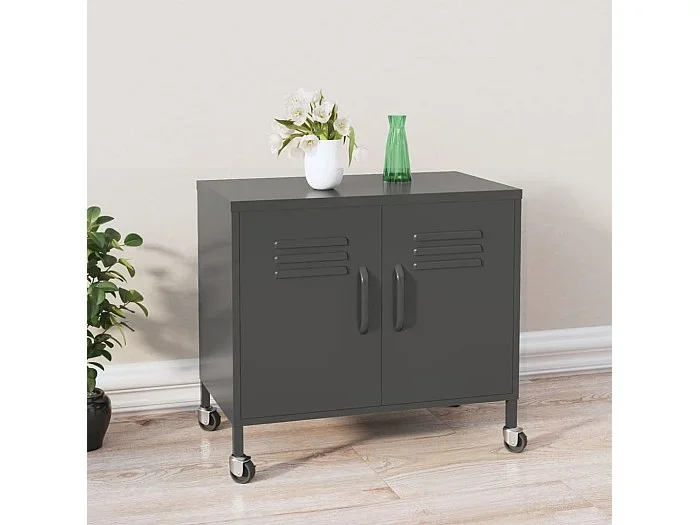 Armario de almacenamiento acero gris antracita 60x35x56 cm ES524115